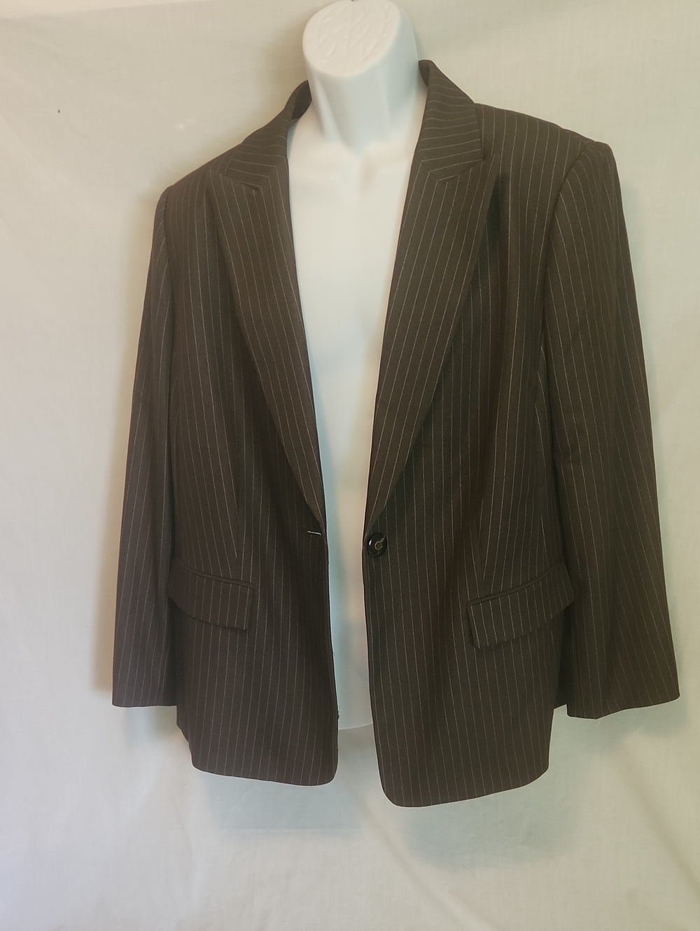 Classic Women's Brown Pinstripe Blazer And Pants